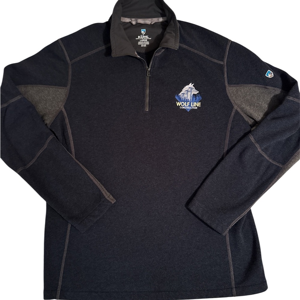 Kuhl Men’s Navy/charcoal Quarter-Zip Pullover branded
